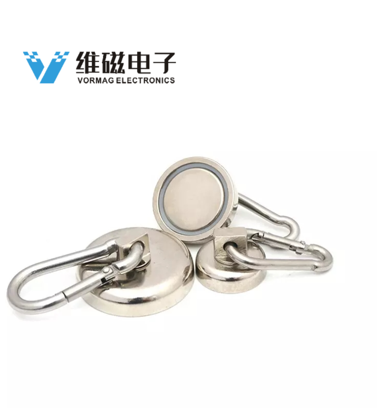 Heavy Duty Neodymium Magnet with Swiveling Carabiner Snap Hook